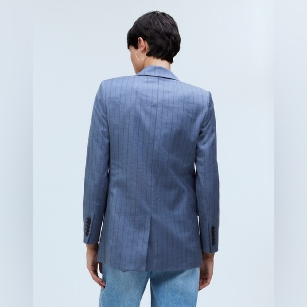 Madewell Classic Blue Yarn Dyed Pin Striped Blazer - Picture 2 of 9